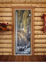 Дверь для бани и сауны Doorwood Престиж Фотопечать А096 800х2000 мм