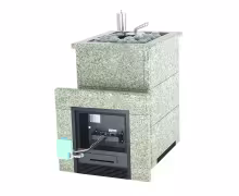 Газо-дровяная печь EASYSTEAM Анапа (открытый верх) сталь AISI 430 комплектация с ГГУ-40 жадеит