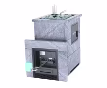 Газо-дровяная печь EASYSTEAM Анапа М2 (открытый верх) сталь AISI 321 комплектация с ГГУ-40 талькохлорит
