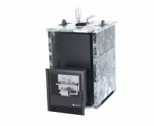 Газо-дровяная печь ИзиСтим Анапа (в трехстороннем кожухе) сталь AISI 430 комплектация с САБК-40