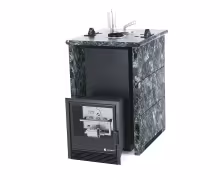 Газо-дровяная печь EASYSTEAM Анапа (в трехстороннем кожухе) сталь AISI 430 комплектация с САБК-40 пироксенит