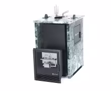 Газо-дровяная печь ИзиСтим Анапа M2 (в трехстороннем кожухе) сталь AISI 430 комплектация с САБК-40