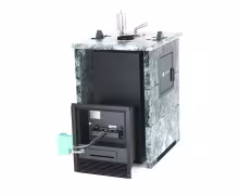 Газо-дровяная печь EASYSTEAM Анапа M2 (в трехстороннем кожухе) сталь AISI 321 комплектация с ГГУ-40 змеевик