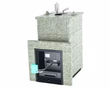 Газо-дровяная печь EASYSTEAM Сочи (в полноценном кожухе) сталь AISI 321 комплектация с ГГУ-40 жадеит