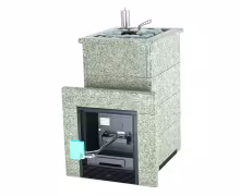 Газо-дровяная печь EASYSTEAM Сочи (в полноценном кожухе с открытым верхом) сталь AISI 430 комплектация с ГГУ-40 жадеит