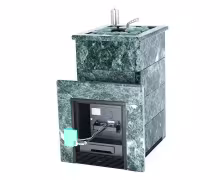 Газо-дровяная печь EASYSTEAM Сочи (в полноценном кожухе с открытым верхом) сталь AISI 321 комплектация с ГГУ-40 змеевик