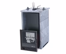 Газо-дровяная печь EASYSTEAM Сочи (в трехстороннем кожухе) сталь AISI 430 комплектация с САБК-40 талькохлорит