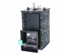 Газо-дровяная печь EASYSTEAM Сочи (в трехстороннем кожухе) сталь AISI 430 комплектация с ГГУ-40 пироксенит