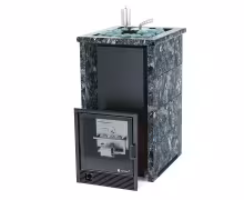 Газо-дровяная печь EASYSTEAM Сочи (в трехстороннем кожухе с открытым верхом) сталь AISI 430 комплектация с САБК-40 пироксенит