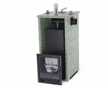 Газо-дровяная печь EASYSTEAM Сочи (в трехстороннем кожухе с боковым подключением) сталь AISI 321 комплектация с САБК-40 жадеит
