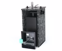 Газо-дровяная печь EASYSTEAM Сочи (в трехстороннем кожухе с боковым подключением) сталь AISI 430 комплектация с ГГУ-40 пироксенит