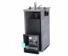 Газо-дровяная печь EASYSTEAM Сочи (в трехстороннем кожухе с боковым подключением) сталь AISI 321 комплектация с ГГУ-40 талькохлорит