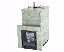 Газо-дровяная печь EASYSTEAM Геленджик (в полноценном кожухе) сталь AISI 321 комплектация с САБК-40 жадеит