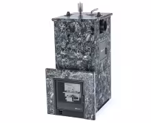 Газо-дровяная печь EASYSTEAM Геленджик М2 (в полноценном кожухе с боковым подключением) сталь AISI 430 комплектация с САБК-40 пироксенит