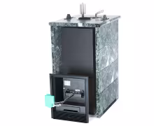 Газо-дровяная печь EASYSTEAM Геленджик (в трехстороннем кожухе) сталь AISI 430 комплектация с ГГУ-40 змеевик
