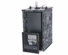 Газо-дровяная печь EASYSTEAM Геленджик М2 (в трехстороннем кожухе) сталь AISI 430 комплектация с САБК-40 пироксенит