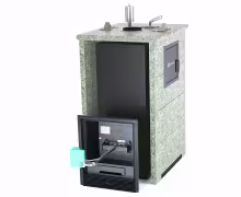 Газо-дровяная печь EASYSTEAM Геленджик М2 (в трехстороннем кожухе) сталь AISI 430 комплектация с ГГУ-40 жадеит