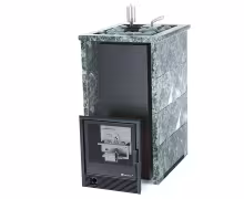 Газо-дровяная печь EASYSTEAM Геленджик (в трехстороннем кожухе с открытым верхом) сталь AISI 321 комплектация с САБК-40 змеевик