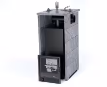 Газо-дровяная печь EASYSTEAM Геленджик (в трехстороннем кожухе с боковым подключением) сталь AISI 430 комплектация с САБК-40 талькохлорит