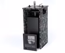 Газо-дровяная печь EASYSTEAM Геленджик (в трехстороннем кожухе с боковым подключением) сталь AISI 321 комплектация с САБК-40 пироксенит