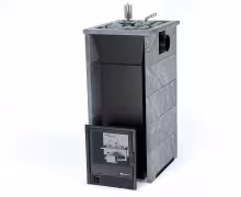 Газо-дровяная печь EASYSTEAM Геленджик (в трехстороннем кожухе с открытым верхом с боковым подключением) сталь AISI 430 комплектация с САБК-40 талькохлорит