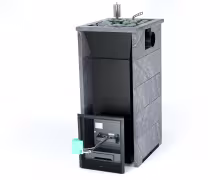 Газо-дровяная печь EASYSTEAM Геленджик (в трехстороннем кожухе с открытым верхом с боковым подключением) сталь AISI 321 комплектация с ГГУ-40 талькохлорит
