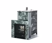 Газовая печь EASYSTEAM Ялта 35/2024 (в облицовке из камня) сталь AISI 430 комплектация с САБК-40 змеевик