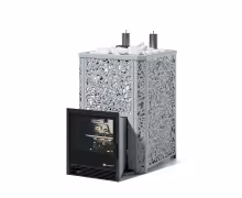 Газовая печь EASYSTEAM Ялта 35 К/2024, сталь AISI 430 комплектация с САБК-40, хохлома серый
