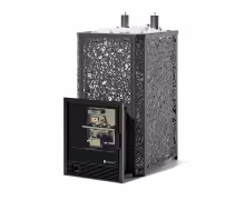 Газовая печь EASYSTEAM Ялта 40 К/2024, сталь AISI 430 комплектация с САБК-40, хохлома черный