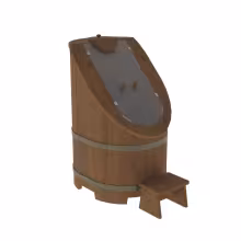Кедровая бочка со стеклом Бентвуд Стандарт цвет: орех, цвет фурнитуры: черный