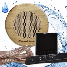 Комплект влагостойкой акустики для бани и сауны - Steam&Water 1 Black SAUNA (круглая решетка)
