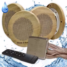 Комплект влагостойкой акустики для бани и сауны - Steam&Water4 Gold ECO SAUNA (круглая решетка)
