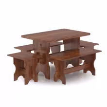 Комплект мебели BentWood лиственница морёная (стол, скамейки) - 6 чел.