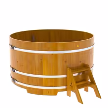 Купель круглая BentWood лиственница натуральная рустик 1800х1000 мм