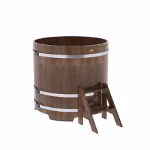 Купель круглая BentWood из сращенных ламелей, лиственница морёная 1170х1100 мм