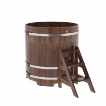 Купель круглая BentWood из сращенных ламелей, лиственница морёная 1170х1200 мм