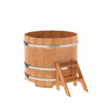 Купель круглая BentWood из сращенных ламелей, лиственница натуральная 1170х1000 мм