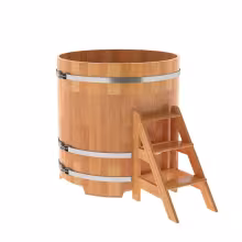 Купель круглая BentWood из сращенных ламелей, лиственница натуральная 1170х1200 мм