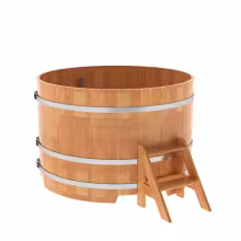 Купель круглая BentWood из сращенных ламелей, лиственница натуральная 1500х1000 мм