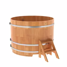 Купель круглая BentWood из сращенных ламелей, лиственница натуральная 1500х1100 мм
