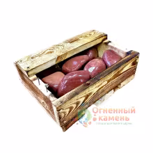 Камни для печей Огненный камень Малиновый кварцит шлифованный
