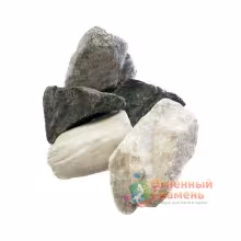 Камни для печей Огненный камень Микс (Дунит, Кварцит, Талькохлорит) 30 кг, коробка