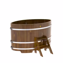Купель овальная BentWood из лиственницы овальная, морёная рустик 1020х1680х1100 мм