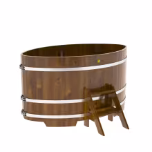 Купель овальная BentWood из лиственницы овальная, морёная рустик 1120х1830х1400 мм