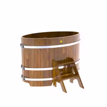 Купель овальная BentWood из лиственницы овальная, морёная рустик 800х1420х1000 мм
