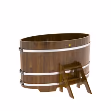 Купель овальная BentWood из лиственницы овальная, морёная рустик 920х1660х1100 мм