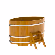 Купель овальная BentWood из лиственницы овальная, натуральная рустик 1020х1680х1100 мм