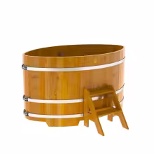 Купель овальная BentWood из лиственницы овальная, натуральная рустик 1080х1750х1400 мм