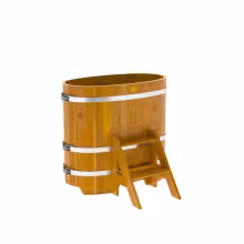 Купель овальная BentWood из лиственницы овальная, натуральная рустик 590х1060х1000 мм