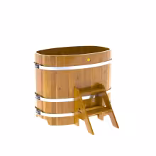Купель овальная BentWood из лиственницы овальная, натуральная рустик 760х1160х1200 мм